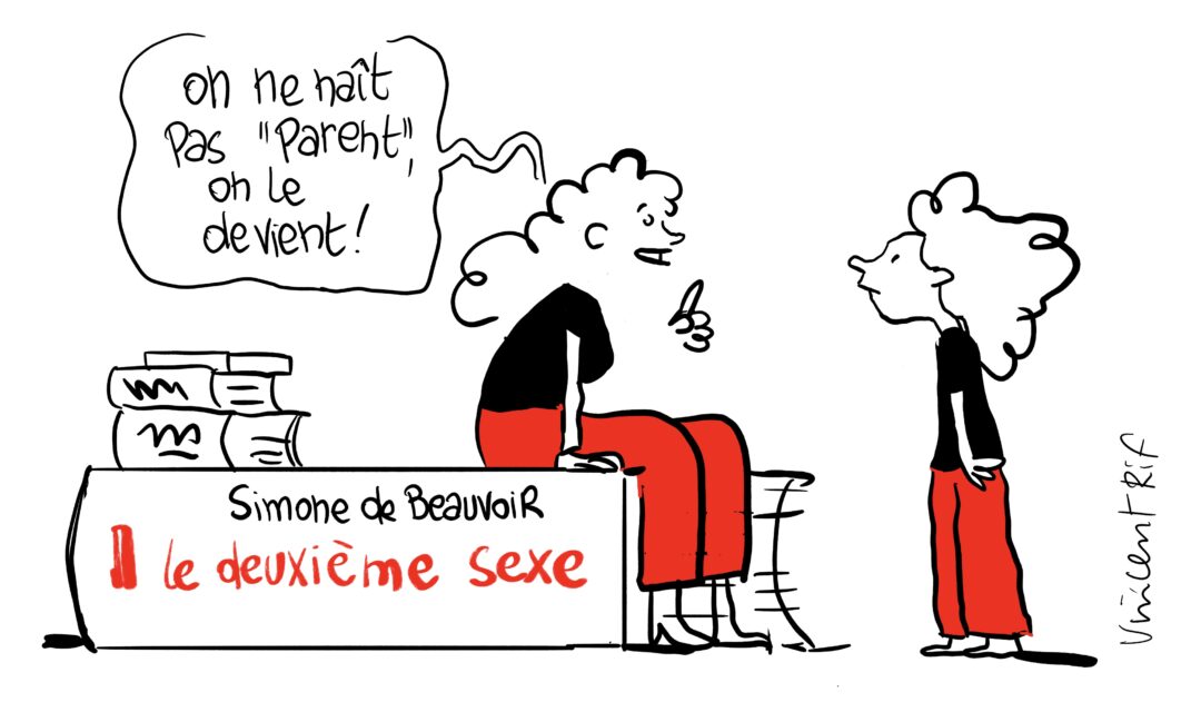 Dessins du spectacle Quelles quelles filles on devient parent, on le devient